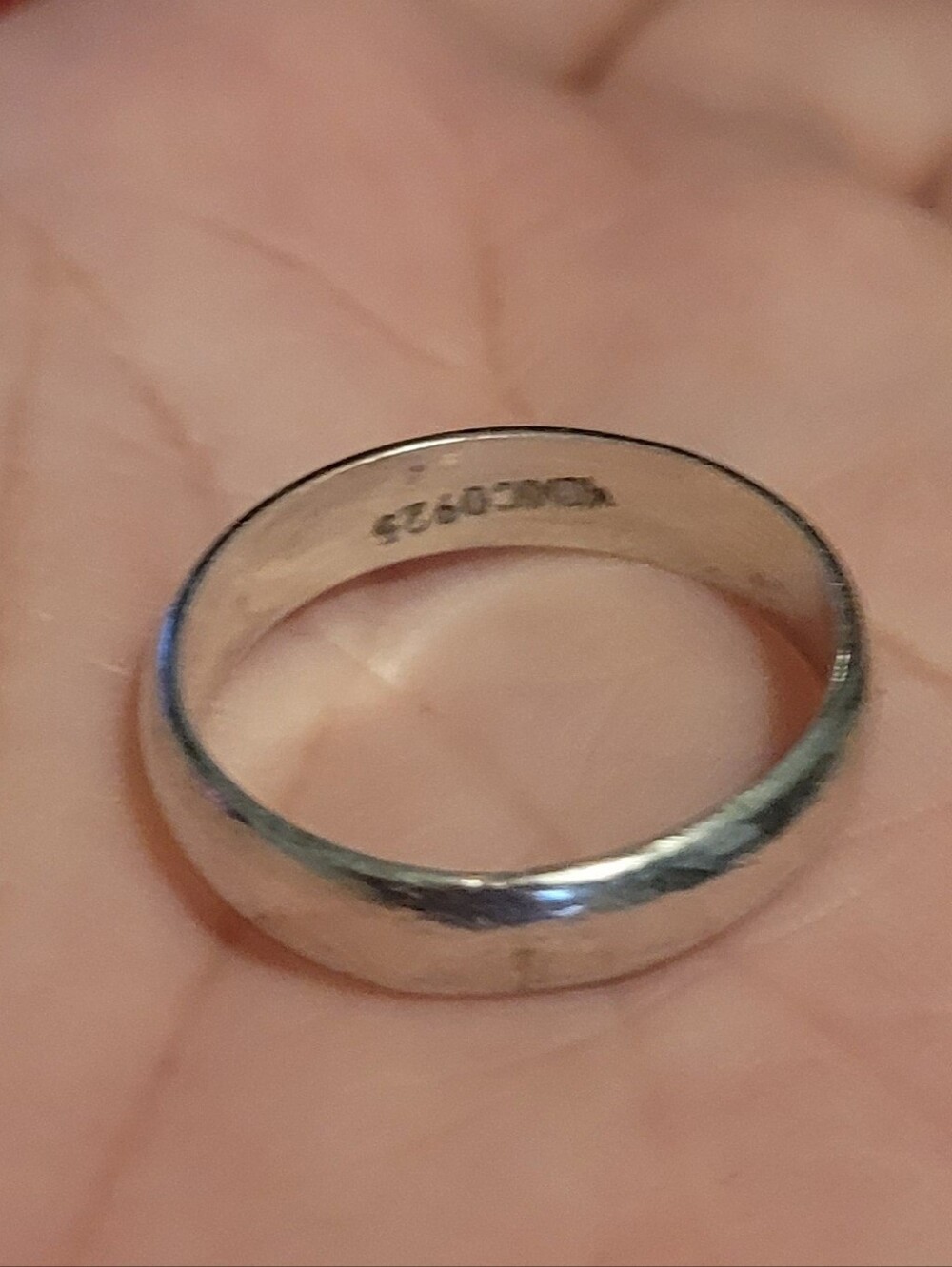 Classic Silver Vintage Wedding Band - Sterling Look